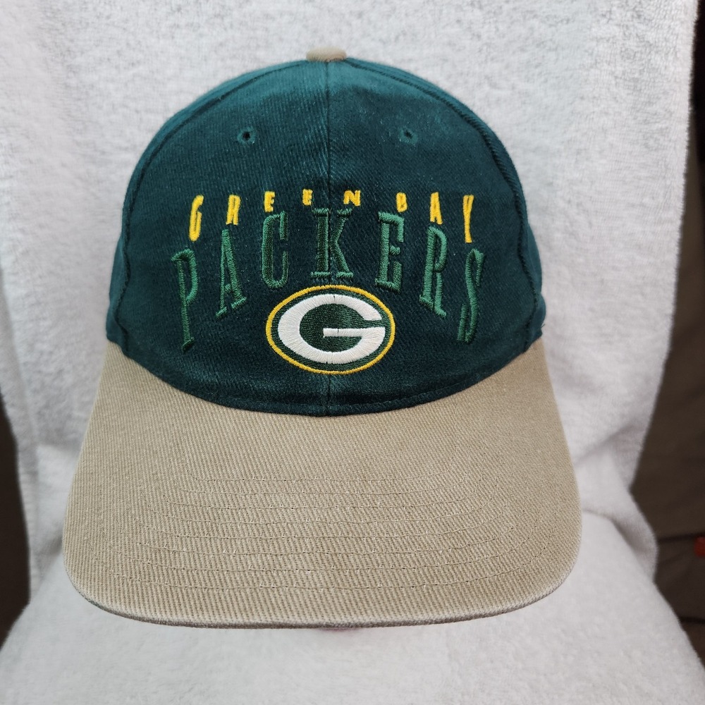 VTG Green Bay Packers Hat Cap Strapback Dark Green Twins Enterprise 1990s NFL